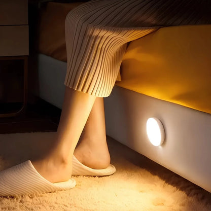Motion Sensor Puck Light USB Rechargeable Magnetic Mount