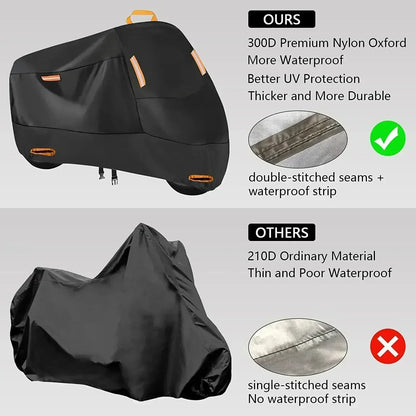 Motorcycle & Scooter Cover Waterproof UV-Resistant Heavy-Duty 210D Polyester