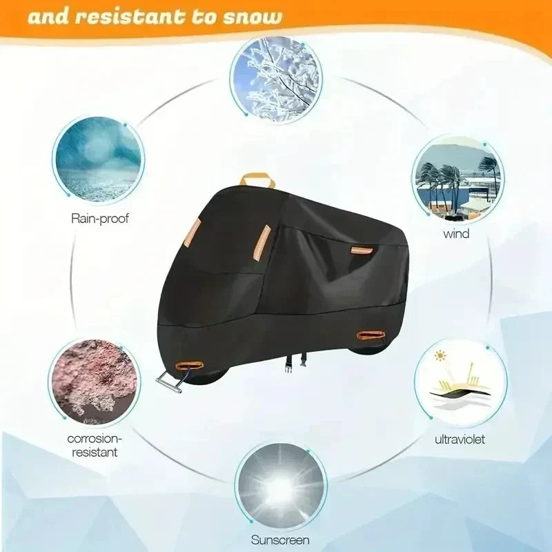 Motorcycle & Scooter Cover Waterproof UV-Resistant Heavy-Duty 210D Polyester