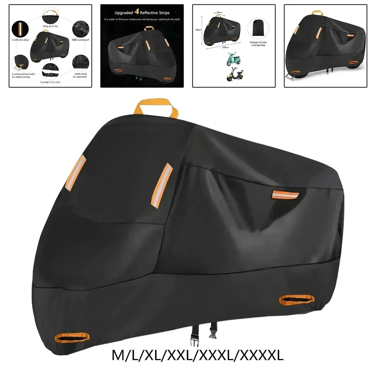 Motorcycle & Scooter Cover Waterproof UV-Resistant Heavy-Duty 210D Polyester