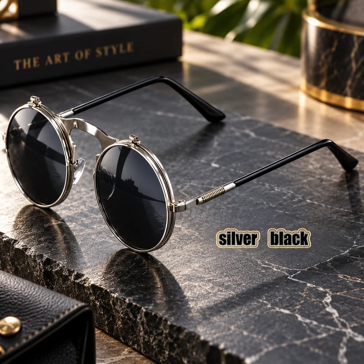Motorcycle Sunglasses Flip-Up Double Lens & Mesh Side Shields