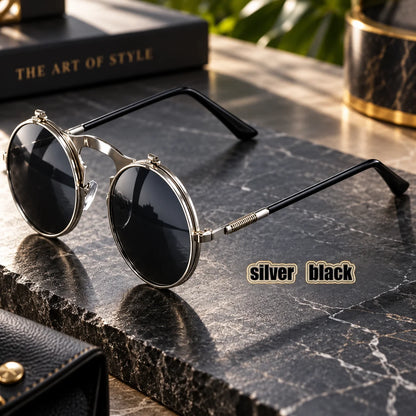 Motorcycle Sunglasses Flip-Up Double Lens & Mesh Side Shields