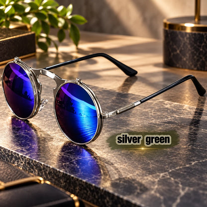 Motorcycle Sunglasses Flip-Up Double Lens & Mesh Side Shields