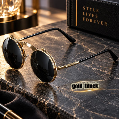 Motorcycle Sunglasses Flip-Up Double Lens & Mesh Side Shields