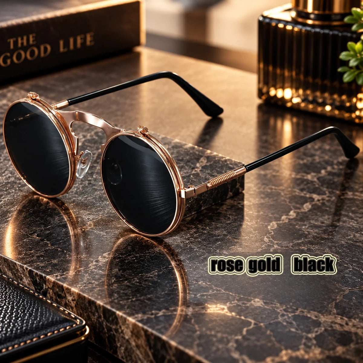 Motorcycle Sunglasses Flip-Up Double Lens & Mesh Side Shields