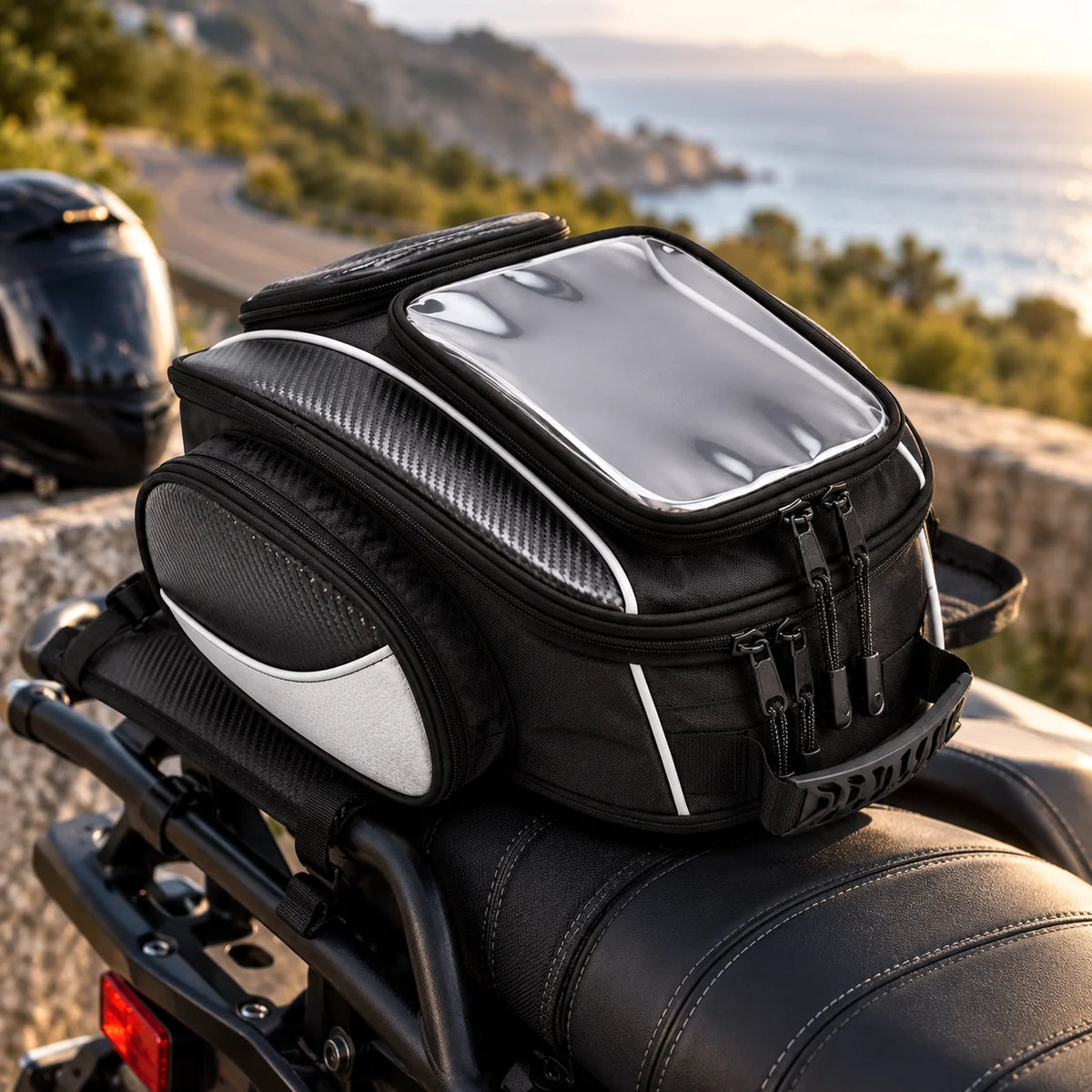 Motorcycle Tail Bag Expandable & Convertible Water-Resistant PU Leather
