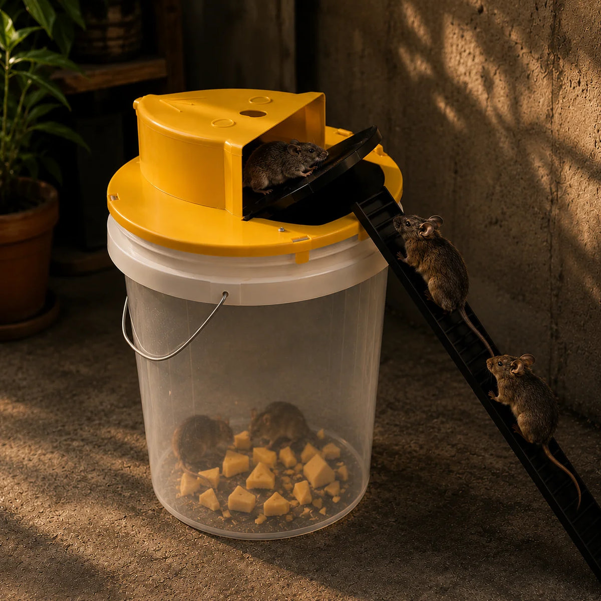 Mouse Trap Auto-Reset Humane Live-Catch Fits 5-Gallon Bucket