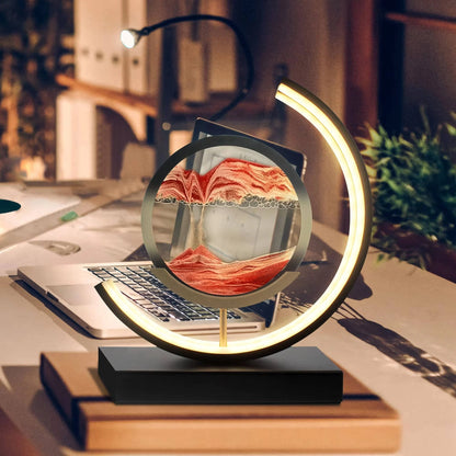 Moving Sand Art 17.3 Inch Rotating Watertight Glass