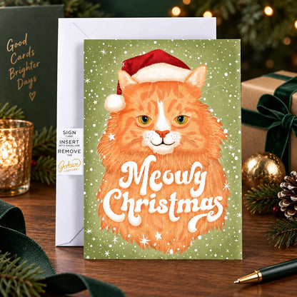 Musical Prank Greeting Card Looping Meow & Hidden Glitter