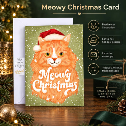 Musical Prank Greeting Card Looping Meow & Hidden Glitter