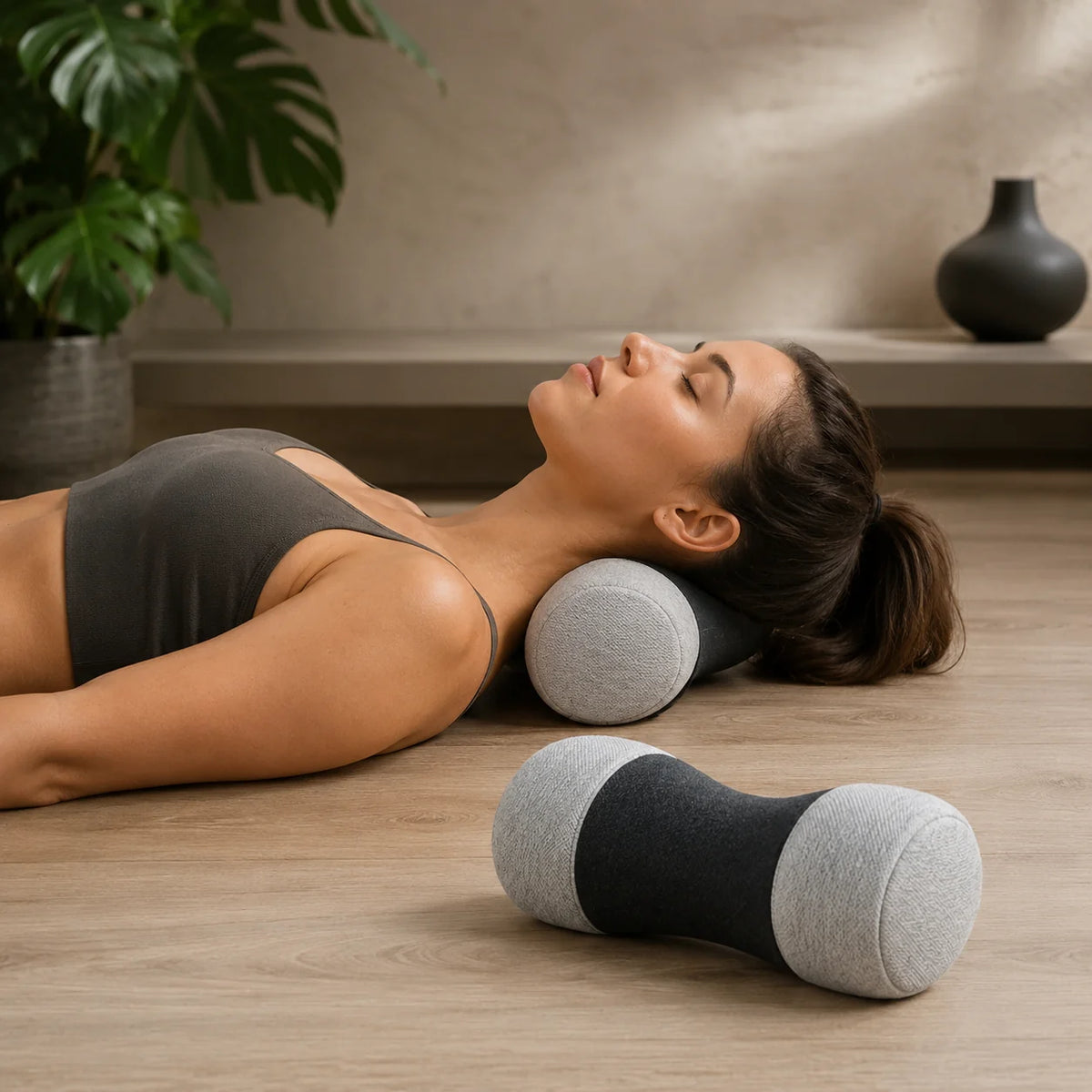 Neck Roll Pillow High-Density Memory Foam Double-Layer