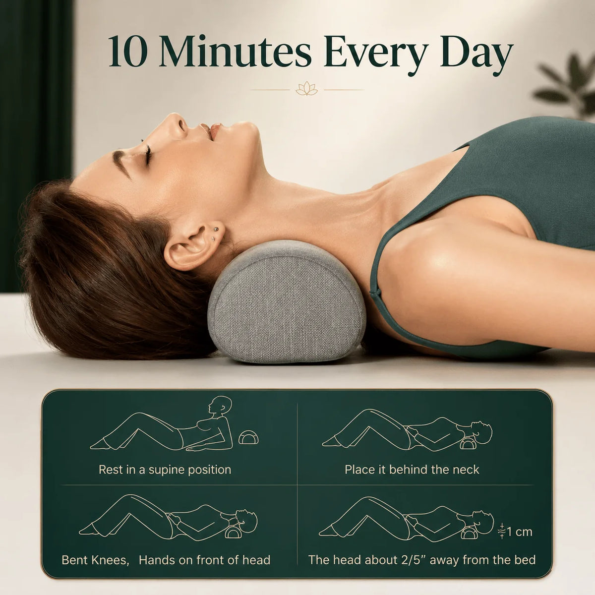 Neck Roll Pillow High-Density Memory Foam Double-Layer