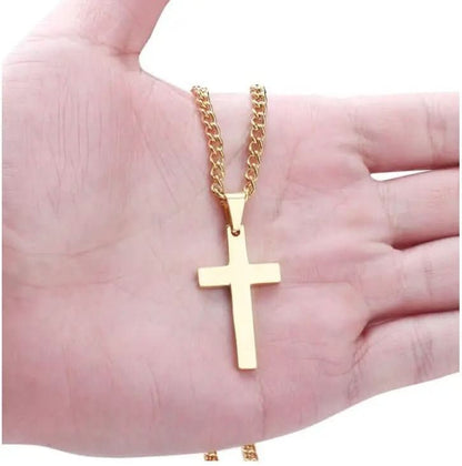 Necklace Cross Pendant Stainless Steel 23.6-Inch Chain