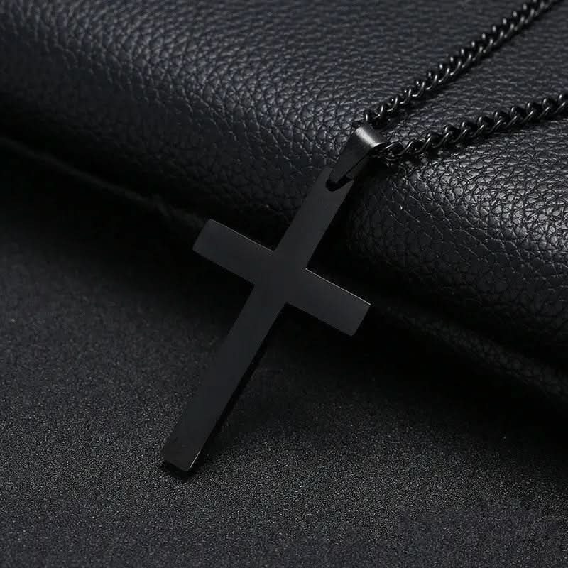 Necklace Cross Pendant Stainless Steel 23.6-Inch Chain