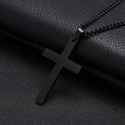 Necklace Cross Pendant Stainless Steel 23.6-Inch Chain