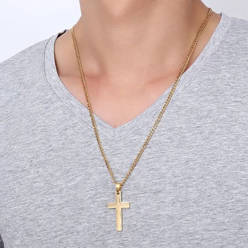 Necklace Cross Pendant Stainless Steel 23.6-Inch Chain