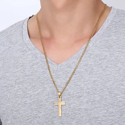 Necklace Cross Pendant Stainless Steel 23.6-Inch Chain