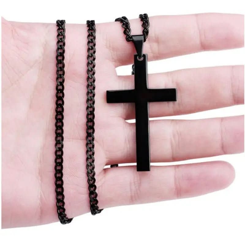 Necklace Cross Pendant Stainless Steel 23.6-Inch Chain
