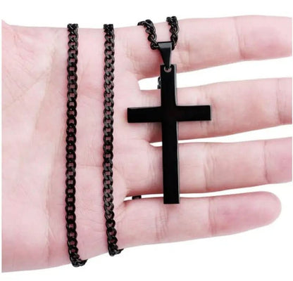 Necklace Cross Pendant Stainless Steel 23.6-Inch Chain