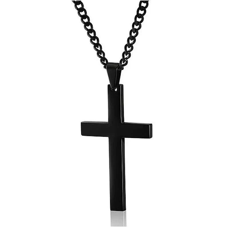 Necklace Cross Pendant Stainless Steel 23.6-Inch Chain