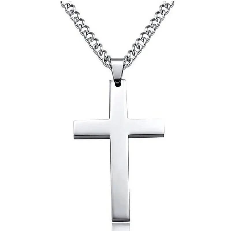 Necklace Cross Pendant Stainless Steel 23.6-Inch Chain
