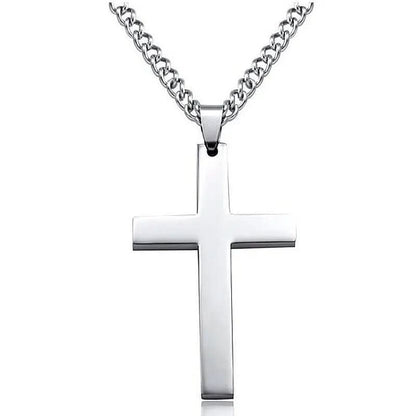 Necklace Cross Pendant Stainless Steel 23.6-Inch Chain