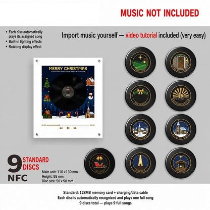 Night Light Rotating Vinyl Record NFC Activated Magnetic Mount