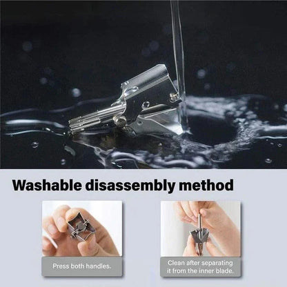 Nose & Ear Hair Trimmer Manual Stainless Steel Rotating Blades