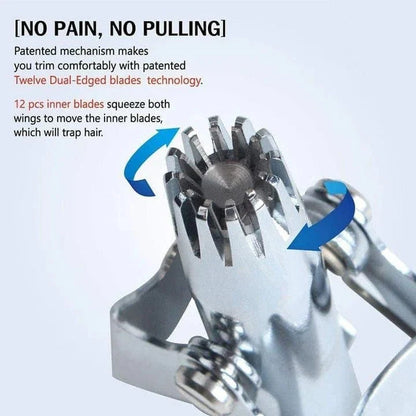 Nose & Ear Hair Trimmer Manual Stainless Steel Rotating Blades