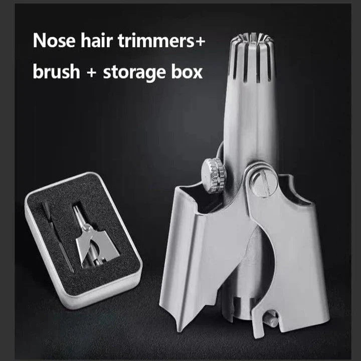 Nose & Ear Hair Trimmer Manual Stainless Steel Rotating Blades