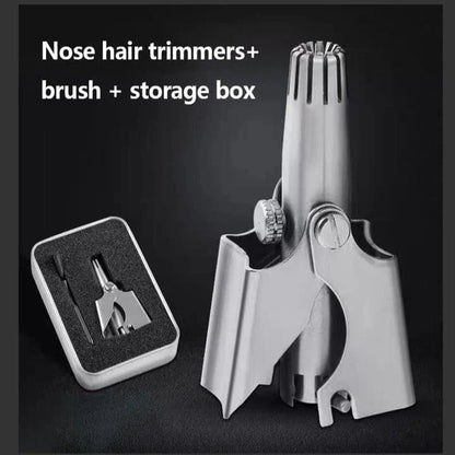 Nose & Ear Hair Trimmer Manual Stainless Steel Rotating Blades