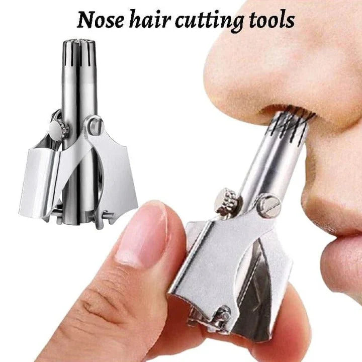 Nose & Ear Hair Trimmer Manual Stainless Steel Rotating Blades