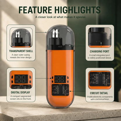 Nose & Ear Trimmer USB Rechargeable Digital Display