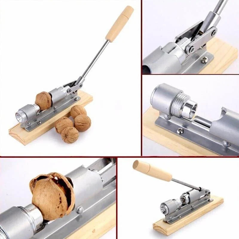 Nutcracker Adjustable Threaded Cone Wooden Base With Picks & Cleaning Brush