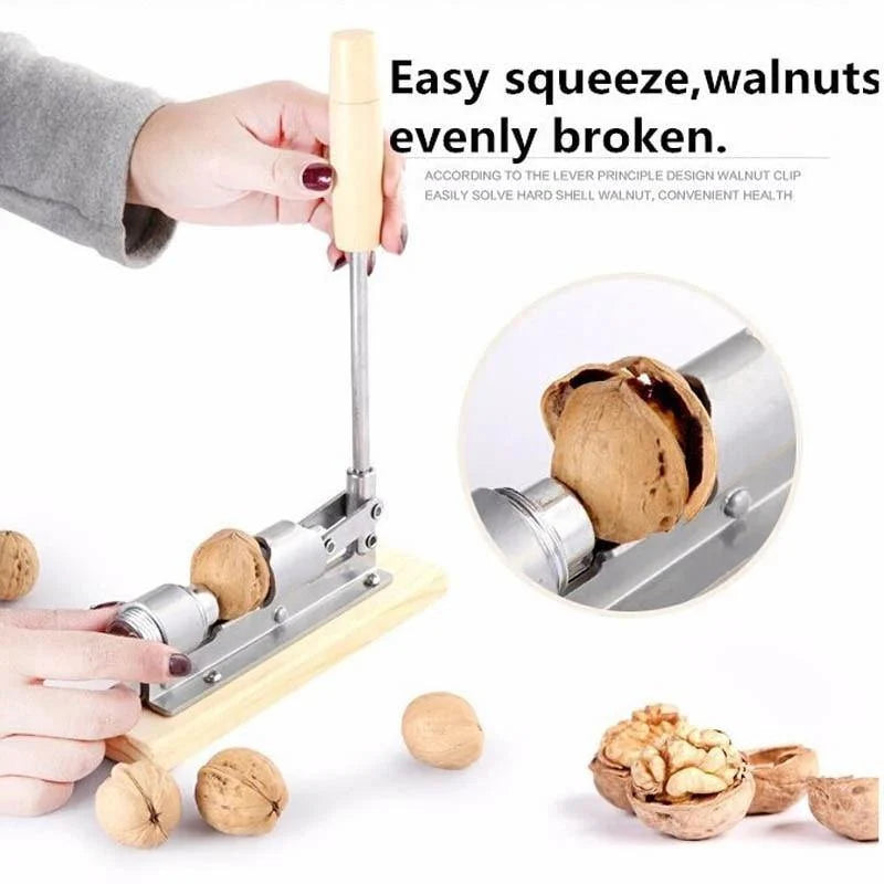 Nutcracker Adjustable Threaded Cone Wooden Base With Picks & Cleaning Brush