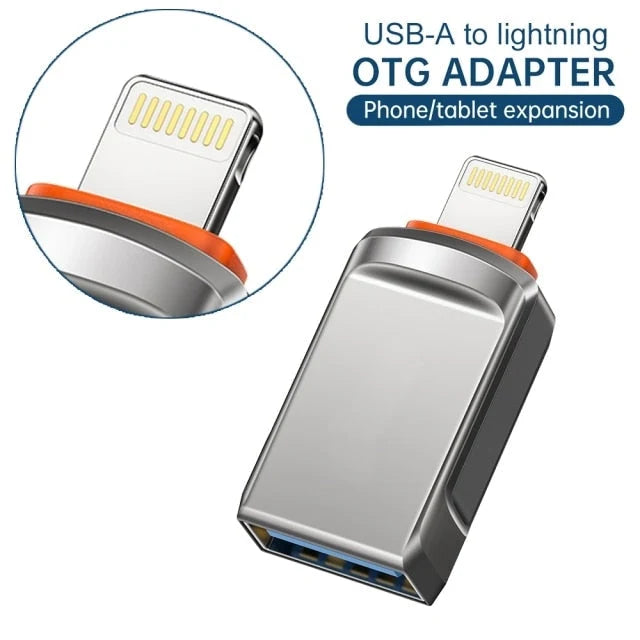 OTG Adapter USB 3.0 Lightning & Type-C Plug-and-Play