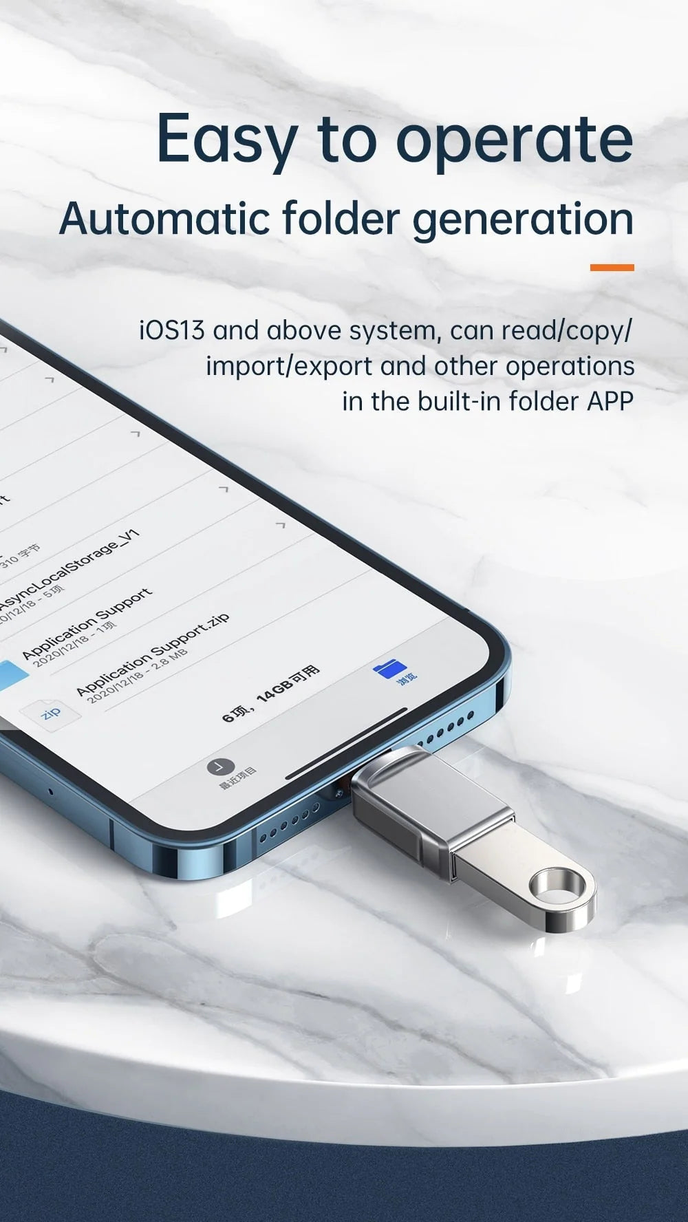 OTG Adapter USB 3.0 Lightning & Type-C Plug-and-Play