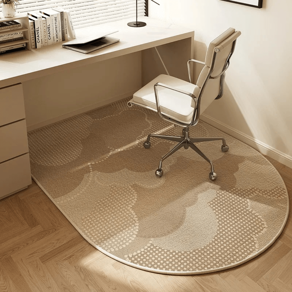 Office Chair Mat Transparent Low-Profile Beveled Edge & Anti-Slip Backing