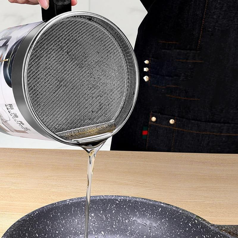 Oil Filter Pot Stainless Steel Particle Filter 1.4L