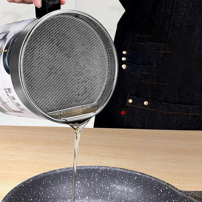 Oil Filter Pot Stainless Steel Particle Filter 1.4L