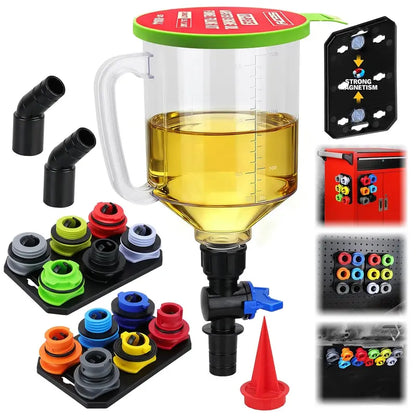 Oil Funnel Adapter Set 12 Color-Coded Magnetic Storage】【：】【“】【