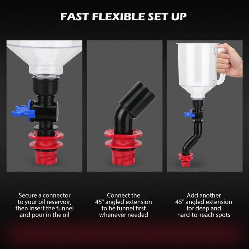 Oil Funnel Adapter Set 12 Color-Coded Magnetic Storage】【：】【“】【