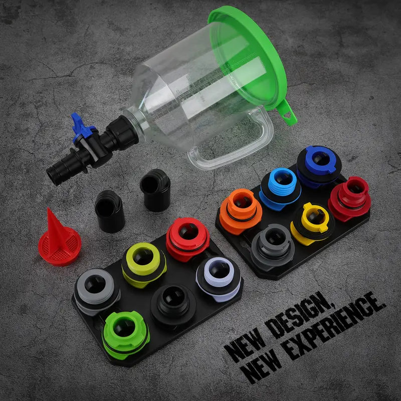 Oil Funnel Adapter Set 12 Color-Coded Magnetic Storage】【：】【“】【