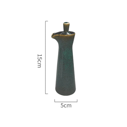 Oil & Vinegar Dispenser Stoneware Reactive Glaze Tapered Spout