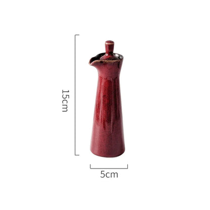 Oil & Vinegar Dispenser Stoneware Reactive Glaze Tapered Spout
