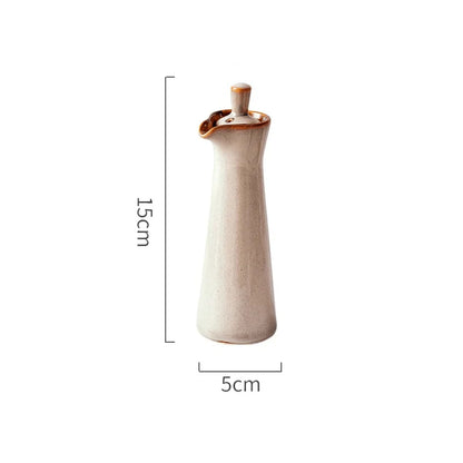 Oil & Vinegar Dispenser Stoneware Reactive Glaze Tapered Spout