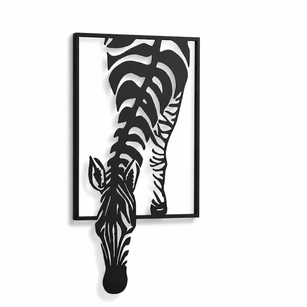 Open-Worked Iron Zebra Silhouette Wall Art