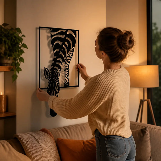 Open-Worked Iron Zebra Silhouette Wall Art