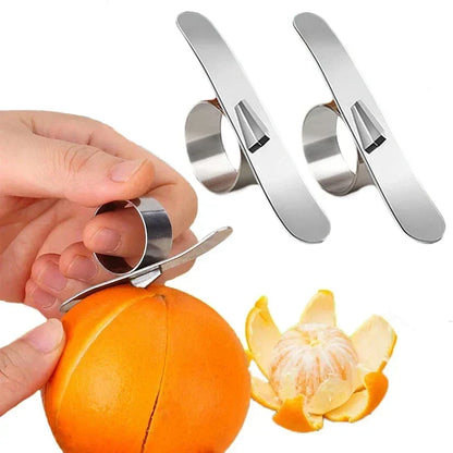 Orange Peeler Stainless Steel Ring Grip Set of 2