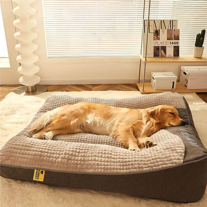 Orthopedic Dog Bed Memory Foam Raised Headrest Washable Cover